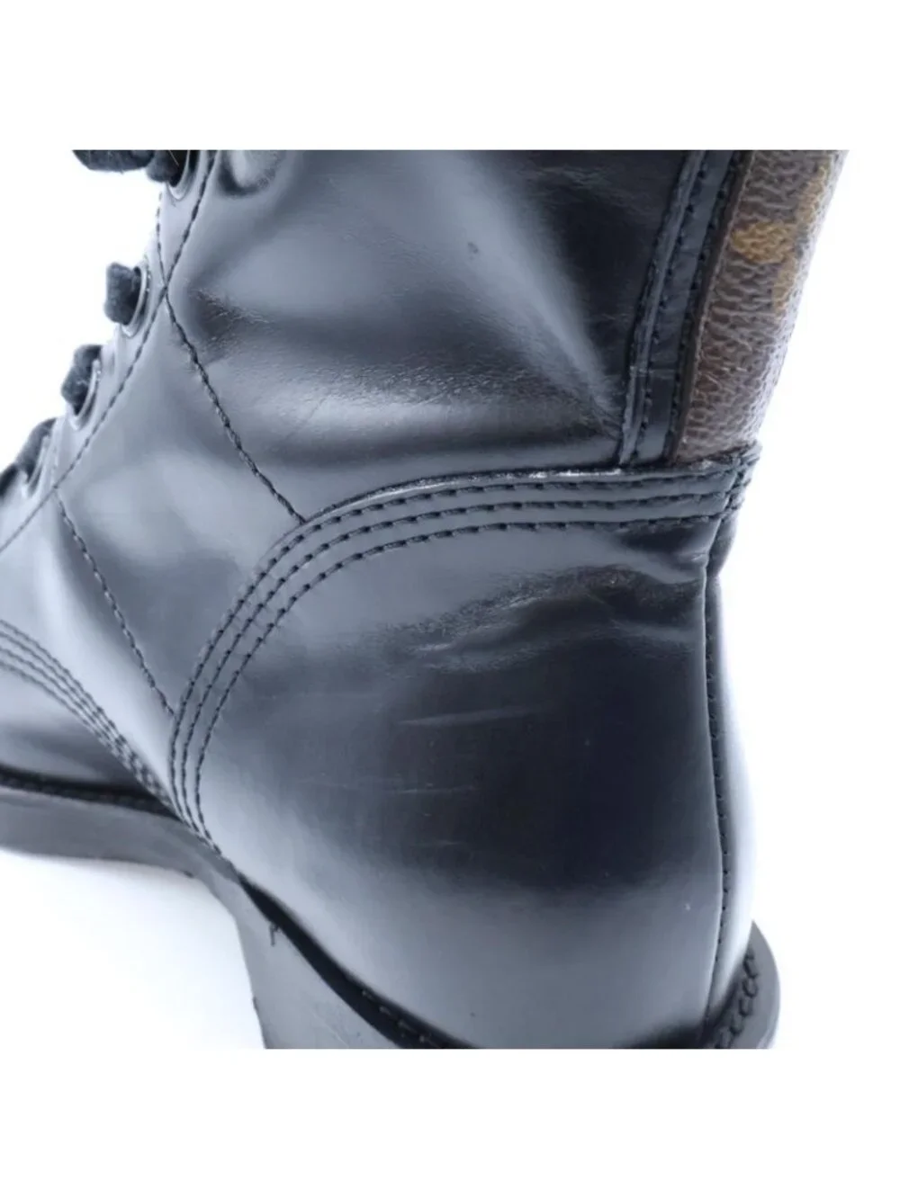 Louis Vuitton Metropolis Line Monogram Leather Ankle Lace Up Short Boots 36 - Picture 9 of 10